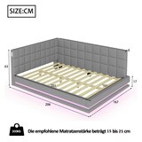 thumbnail of Schlafsofa 160x200 cm Grau, modernes Polsterbett, LED-Licht, USB-Anschluss, Lattenrost, Sofa-Bett multifunktional, Wohnzimmer Möbel
