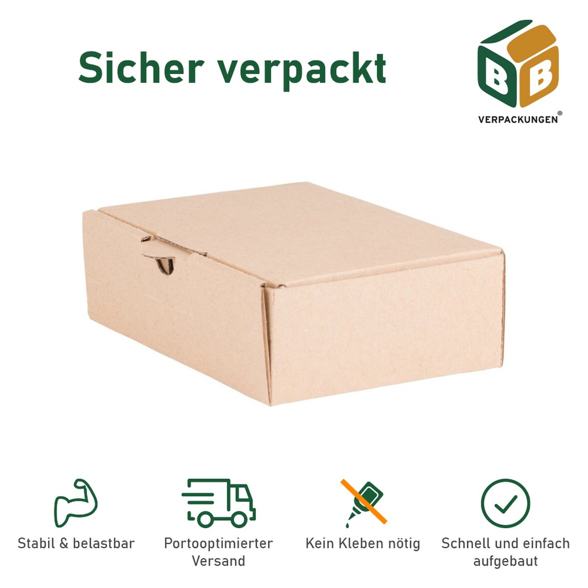 200 x Maxibriefkarton (160 x 110 x 50 mm) DIN A6 stabiler Versandkarton Faltschachtel Versandschachtel Wellpappe BB-Verpackungen