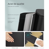 thumbnail of Helloshop26 - Poubelle de cuisine 50 litres à pédale avec seau intérieur en plastique couvercle fermeture douce anti-odeur noir 12_0007186