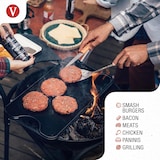 thumbnail of Victoria Prensa Hamburguesas Smash Burger Hierro Fundido Curado 16,5cm Aplastador Carne para Barbacoa, VIC-34641, Negro