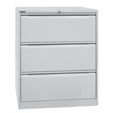 thumbnail of BISLEY Hängeregistraturschrank mit Schloss aus Metall in lichtgrau, 3 Schubladen, doppelbahnig - Hängeregisterschrank abschließbar, Hängeregistratur