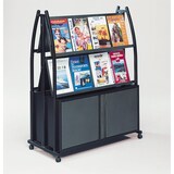 thumbnail of Présentoir Black-Line® 2000 double-faces avec coffre et 4 tablettes inclinées