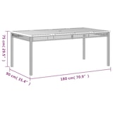 thumbnail of vidaXL Gartentisch Beige 180x90x75 cm Poly Rattan Akazienholz