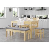 thumbnail of Sitzbank Küchenbank Kiefer natur massiv Holzbank Polsterbank 120x40 grau 90.71-39P21