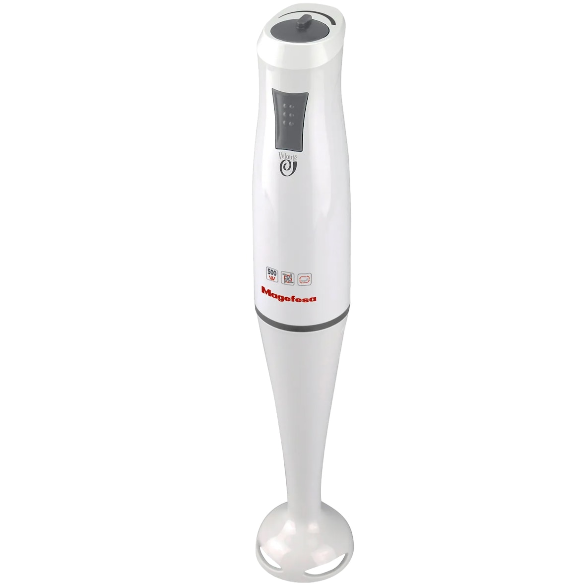 Magefesa Velouté - Batidora de Mano 500W + Vaso Medidor 700ml, Cuchillas Acero Inoxidable, Silenciosa, Desmontable, Mango Ergonómico, Regulable