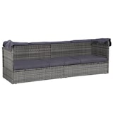 thumbnail of vidaXL Gartenbett mit Baldachin Grau 205×62 cm Poly Rattan