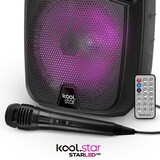 thumbnail of Enceinte Active sur batterie KoolStar STARLED08, 100W, Boomers 20cm à LED RVB, USB Bluetooth, 2 Microphones et télécommande
