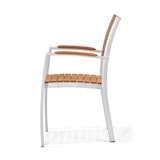 thumbnail of METRO Professional Sedia con schienale da esterno Lynx, alluminio / legno di eucalipto, 58 x 60 x 88 cm, con braccioli, impilabile, marrone / grigio