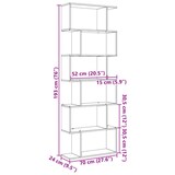 thumbnail of vidaXL Raumteiler-Bücherregal 6 Etagen Räuchereiche 70x24x193 cm