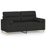 thumbnail of vidaXL 2-Sitzer-Sofa mit Zierkissen Schwarz 140 cm Stoff