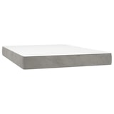 thumbnail of vidaXL Boxspringbett mit Matratze & LED Hellgrau 140x190 cm Samt