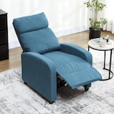 thumbnail of HOMCOM Poltrona Reclinabile Manualmente con Poggiapiedi Tessuto Blu