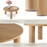 thumbnail of tectake Table basse SISSI ronde avec pieds en bois massif  Chêne Clair