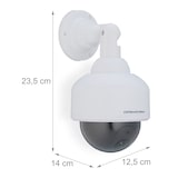 thumbnail of Relaxdays Kamera Dummy, blinkendes LED-Licht, innen & außen, Einbrecher Abschreckung, Überwachungskamera Attrappe, weiß