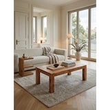 thumbnail of Rustikaler Couchtisch `Nako`: Akazienholz, quadratisch, handgefertigt, pflegeleicht. Beige, 110x60x40 cm | Kadima Design