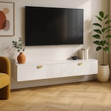 thumbnail of Oviala Meuble TV suspendu 160 cm moderne blanc