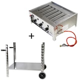 thumbnail of Gasbräter Gasgrill Gestell 10 kW Edelstahl 3 flammig Gasschlauch B01+G03+G04