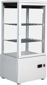 thumbnail of Vertikale Getränkekühlvitrine schwarz 58 Liter 4-seitig verglast weiß +2/+10 °C – +30/+90 °C 44,7x40x81,9h cm280 lt