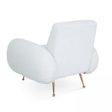 thumbnail of Fauteuil vintage en tissu bouclette blanc