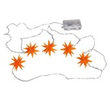 thumbnail of LED Lichterkette Sterne orange 5 warm weiße LEDs 6 cm Ø Timer