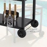 thumbnail of Carrello Portavivande di Servizio con Ruote 2 Ripiani, 3 Ganci Portautensili, per Casa e Giardino Esterno, per BBQ