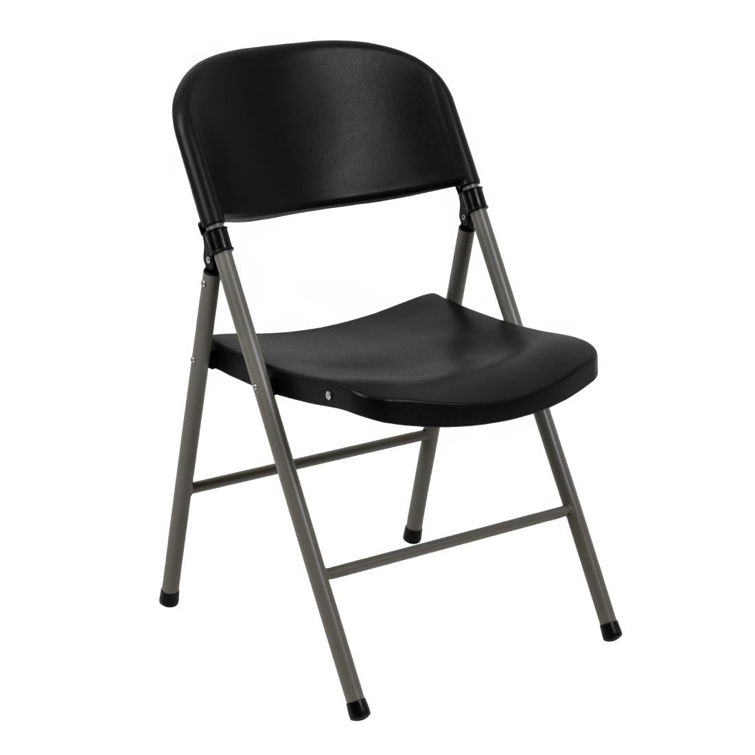 Bolero klapstoelen van kunststof en staal in zwart, 2 stuks