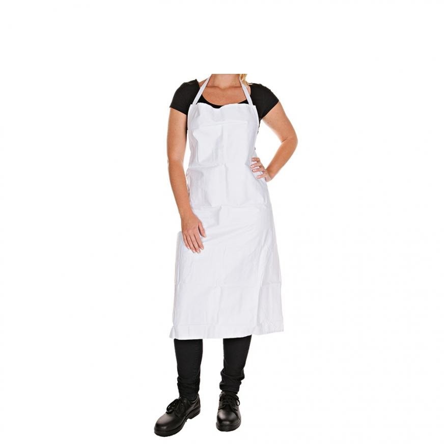 2 Latzschürzen aus 100% Baumwolle 130x100 cm Weiss Schürze Baumwollschürze