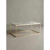 thumbnail of Couchtisch 100x60x40 cm mit Marmor Optik Weiß / Gold, Wohnzimmertisch mit Metall-Gestell, Sofatisch Eckig Tisch Wohnzimmer,