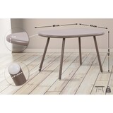 thumbnail of Couchtisch VORIN - Kunststoff Taupe 80x45x45 cm | Sofatisch Oval Beistelltisch Wohnzimmertisch Klein