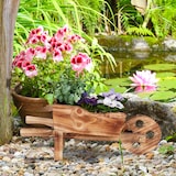 thumbnail of Relaxdays Pflanzschubkarre, gebranntes Holz, Gartendeko, Vintage Design, zum Bepflanzen, HxBxT: 19 x 47 x 15 cm, natur
