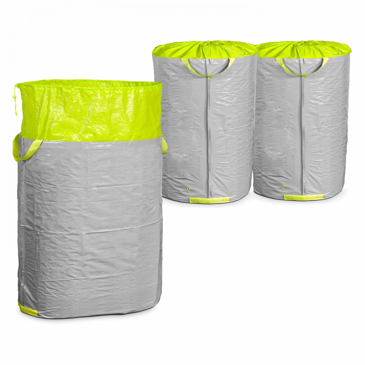 Lot de 3 sacs de jardin refermable 270l polyester gris