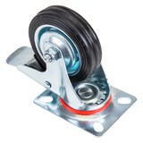 thumbnail of HMF 6790 Schwerlastrollen mit Bremse aus Vollgummi, 4 Stück, 75 mm, bis 200 kg, Schwarz