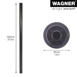 thumbnail of WAGNER Möbelbein/Möbelfuß TENO Starter-Set-4tlg. - Ø 30 x 700 mm, QuickClick® Gleiter&Zubehör, Stahl schwarz - 12107204