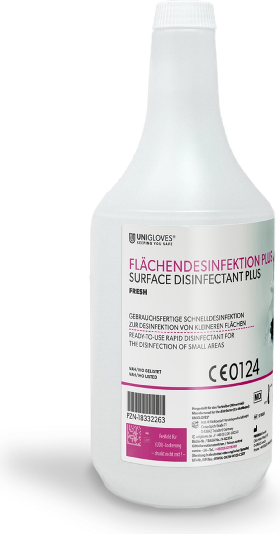 UNIGLOVES Flächendesinfektion PLUS - gebrauchsfertig - 10 x 1 L grüner Apfel