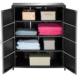 thumbnail of tectake Armadietto da giardino in rattan Monza, struttura in alluminio, 4 scomparti  Nero