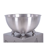 thumbnail of Moderne Pflanzsäule FALINA mit rundem Topf aus gebürstetem Edelstahl