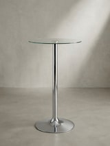 thumbnail of Stehtisch 60x60x105 cm Rund Bartisch Sicherheitsglas Bistrotisch Silber, Moderner Tisch für Bar, Design Partytisch Metall, Hochtisch Messetisch