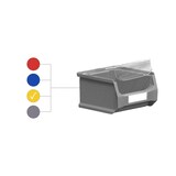 thumbnail of PROREGAL Wandleiste mit 6x Gelbe Sichtlagerbox 1.0 mit Abdeckung | HxBxT 6,1x60,5x10cm | Wandhalterung, Kleinteileaufbewahrung, Sortimentsboxhalterung