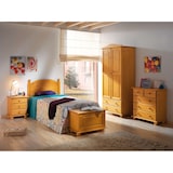 thumbnail of Roupeiro 2 portas e 2 gavetas, pinho maciço, Moblit, série Canet, medidas: (197x90x52) cm (alturaxlarguraxprofundidade), cor mel