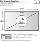 thumbnail of ELITE SCREENS Beamer Leinwand ,/DAYWALKER EDGE FREE - RAHMENLEINWAND/135/geeignet für: Normale Projektoren