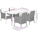 thumbnail of vidaXL 5-tlg. Garten-Essgruppe mit Kissen Beige Poly Rattan