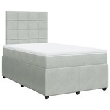 thumbnail of vidaXL Boxspringbett mit Matratze Hellgrau 120x190 cm Samt