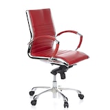 thumbnail of Bürostuhl / Chefsessel PARMA 10 Leder rot Chrom hjh OFFICE