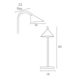 thumbnail of UNILUX Lampe LED Sol, tête orientable. Coloris Noir. Dim. tête : 14 cm, socle : 14 cm, hauteur : 45 cm