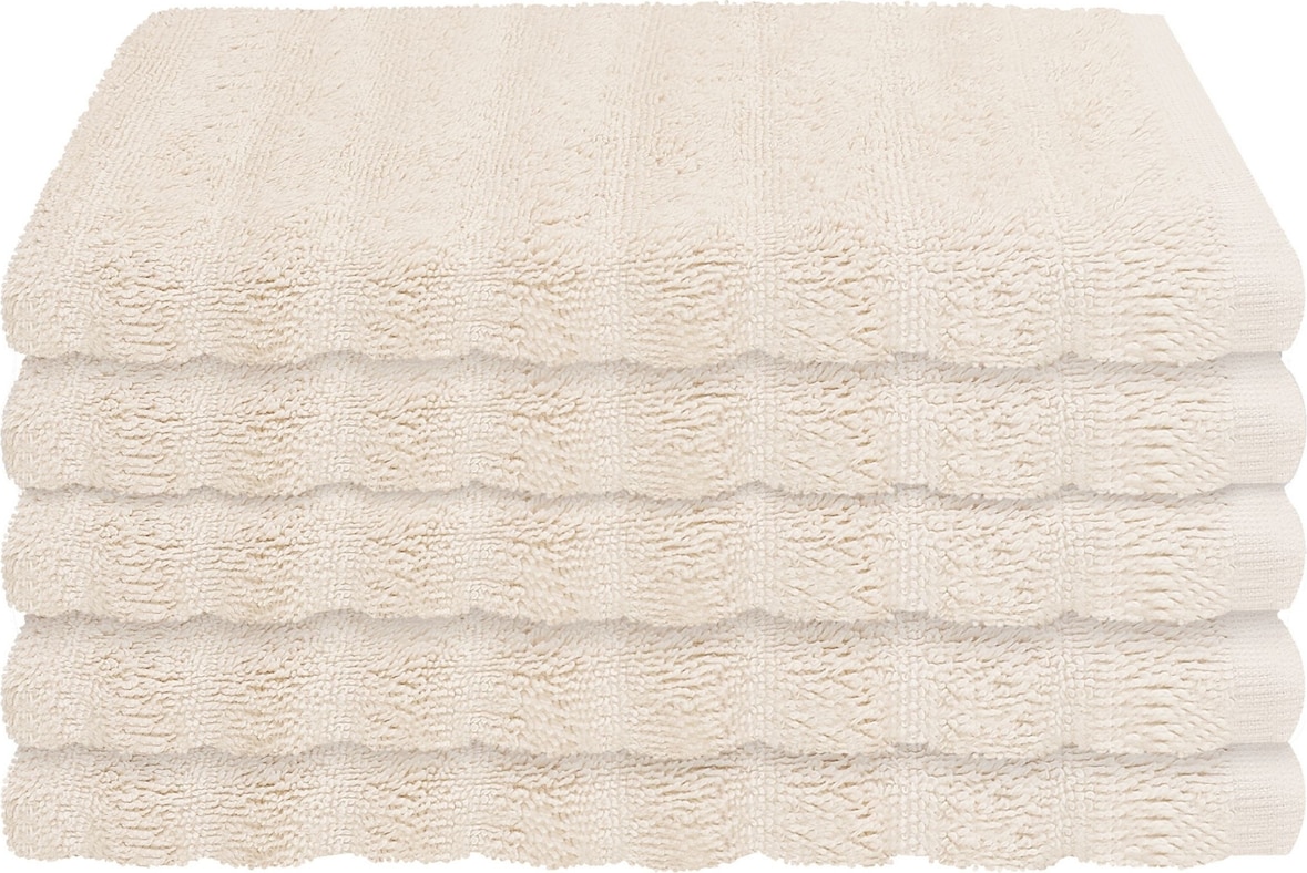 Schiesser Gästetuchset Neapel - 5-teilig - 30 x 50 cm - Creme