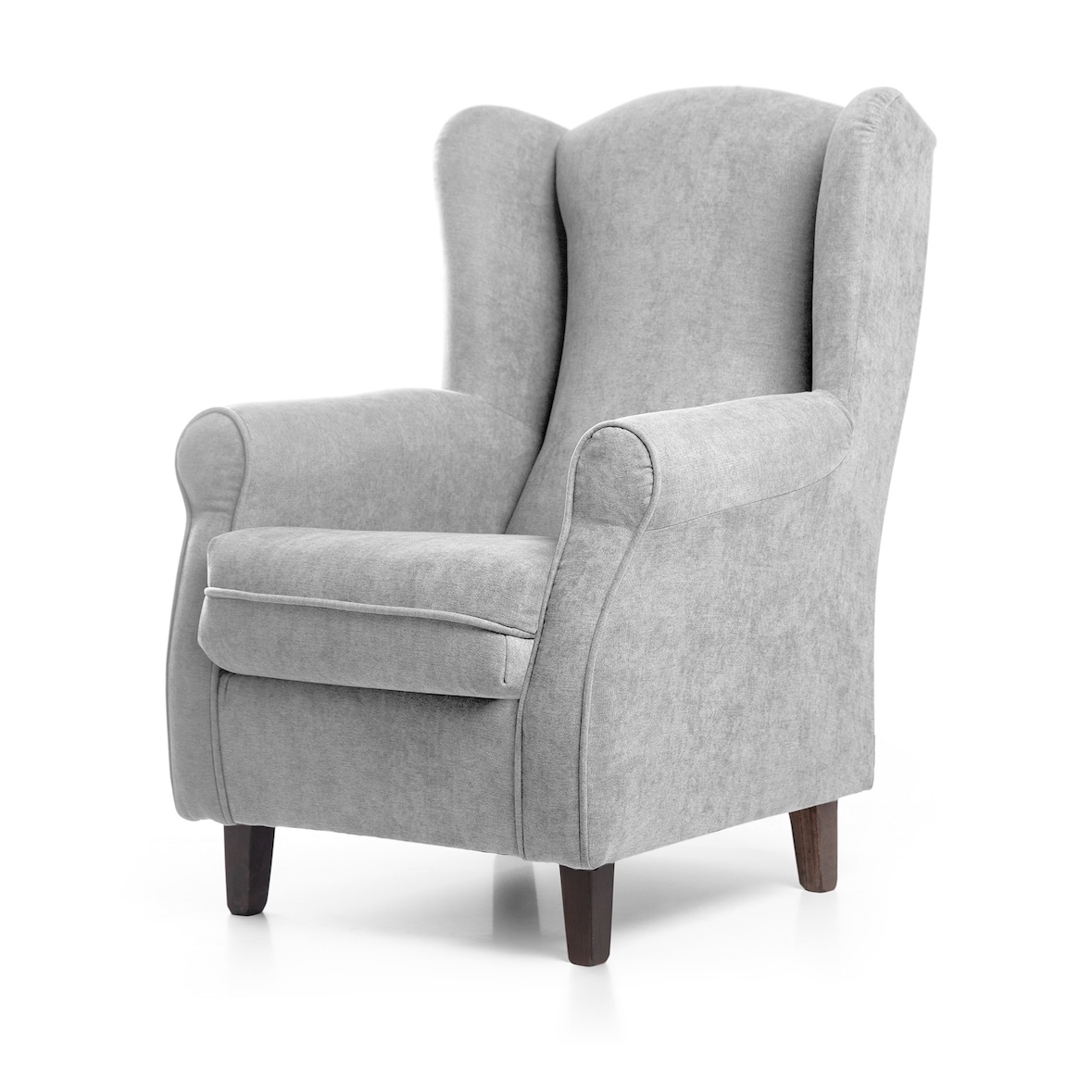 Sillón Irene SUEÑOSZZZ Sillón Orejero Tapizado En Tela Gris Plata