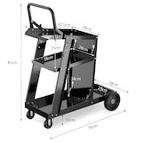 thumbnail of COSTWAY Laswagen met 3 Planken, Mobiele Lasapparatenkar voor Lasmachines, Metalen Gereedschapswagen voor TIG MIG Lassen