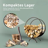 thumbnail of DELUKE® Brennholzregal innen Metall FUSI | Rund, Schwarz | Kaminholzständer Feuerholzregal Kaminholzhalter Holzständer Holzhalter innen Holzlager