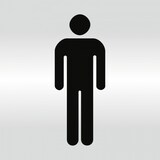 thumbnail of Schild - Piktogramm WC Herren, Alu silber eloxiert, 148x148 mm