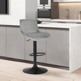 thumbnail of CHEFGASTRO 2er Set Barhocker GINZA Schwarz Samt HxBxT 85x50x50cm Grau Barstuhl